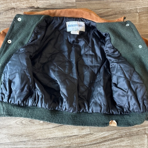 Vintage kids equestrian club bomber jacket suede two toned size 6 unisex - Picture 3 of 10